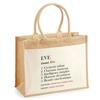 Beach Bag - PLANETEE - Jute with Eve Definition Pocket - Natural Cotton - 43 X 33 Cm - Shoulder Straps