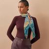 Silk Scarf Women Alle Bridge Print Square Scarves Head Echarpes Silk Foulards Femme Wraps Beach Shawls Bandana Lady Hijabs 90CM
