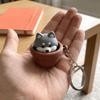 3D-gedruckter Fidget Clicker Schlüsselanhänger Knopfdrücker Tastatur Fidgets Schlüsselanhänger Cartoon-Tiere