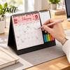 Monthly Schedule Organizer Desk Calendar 2027, Standing Flip Desktop with Sticker Portable Coil Bound Planner Notepad, Twin-Wire Binding 12