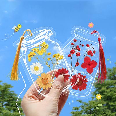 20 Piece Bookmarks Kids Creative Diy Transparent Bookmarks For Dried Flowers Plant Samples Bookmarks Personalized Glassware Drie