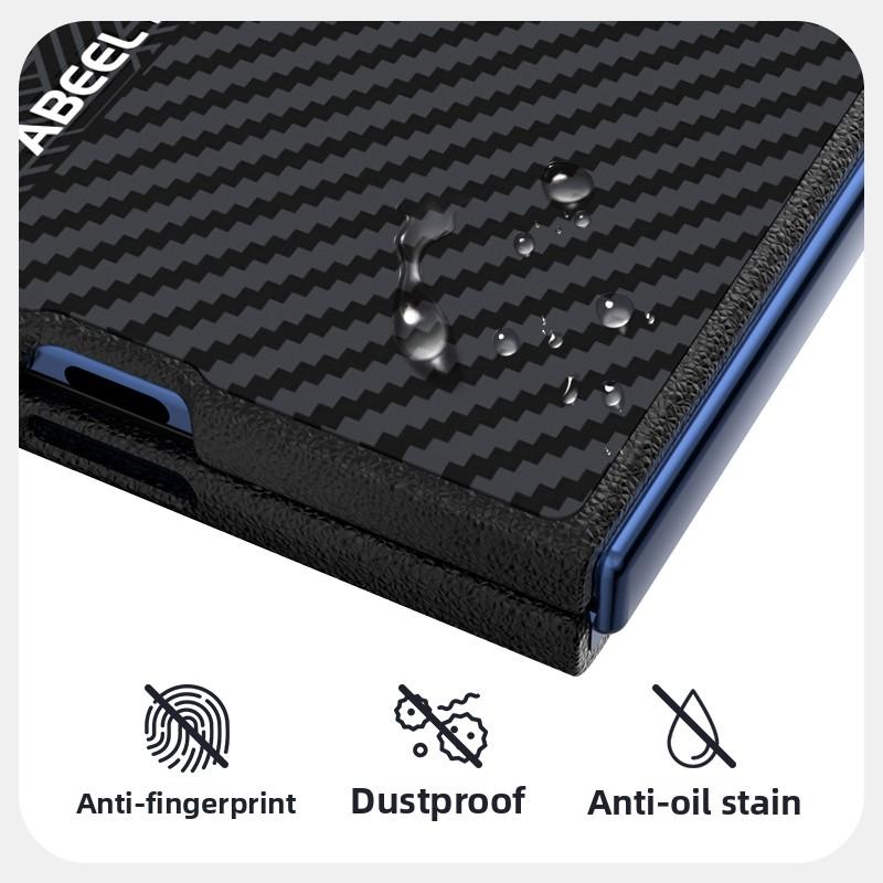 Premium Carbon Fiber Texture Phone Case for Samsung Galaxy Z Fold 8 Ultra 8 Alloy Lens Raised Protect Magnetic Cover