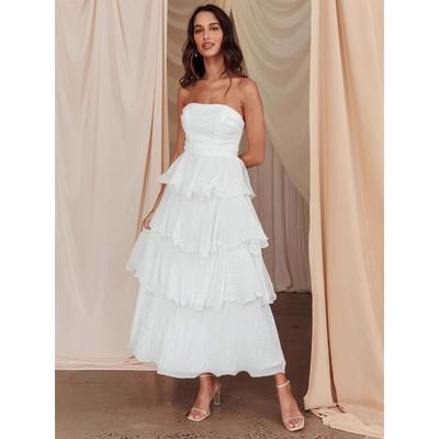 Summer Women's Fishbone New Sexy Fashion Tube Top Halter Cake Dress