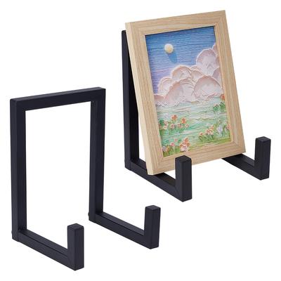 2sets Iron Bookends Rectangle Black 15.24x12.7x20.32cm