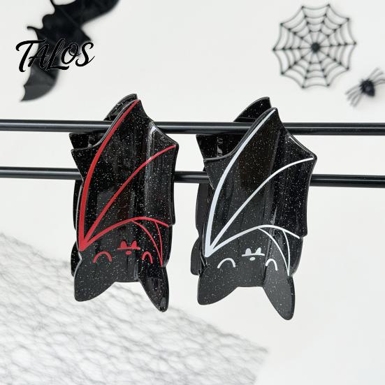 Funny Bat Shape Hair Pins Halloween Cute Claw Clip for Thick Hair, Acrylic Strong Grip Creative Ornaments Women Girls, Gothic Style Accessories
