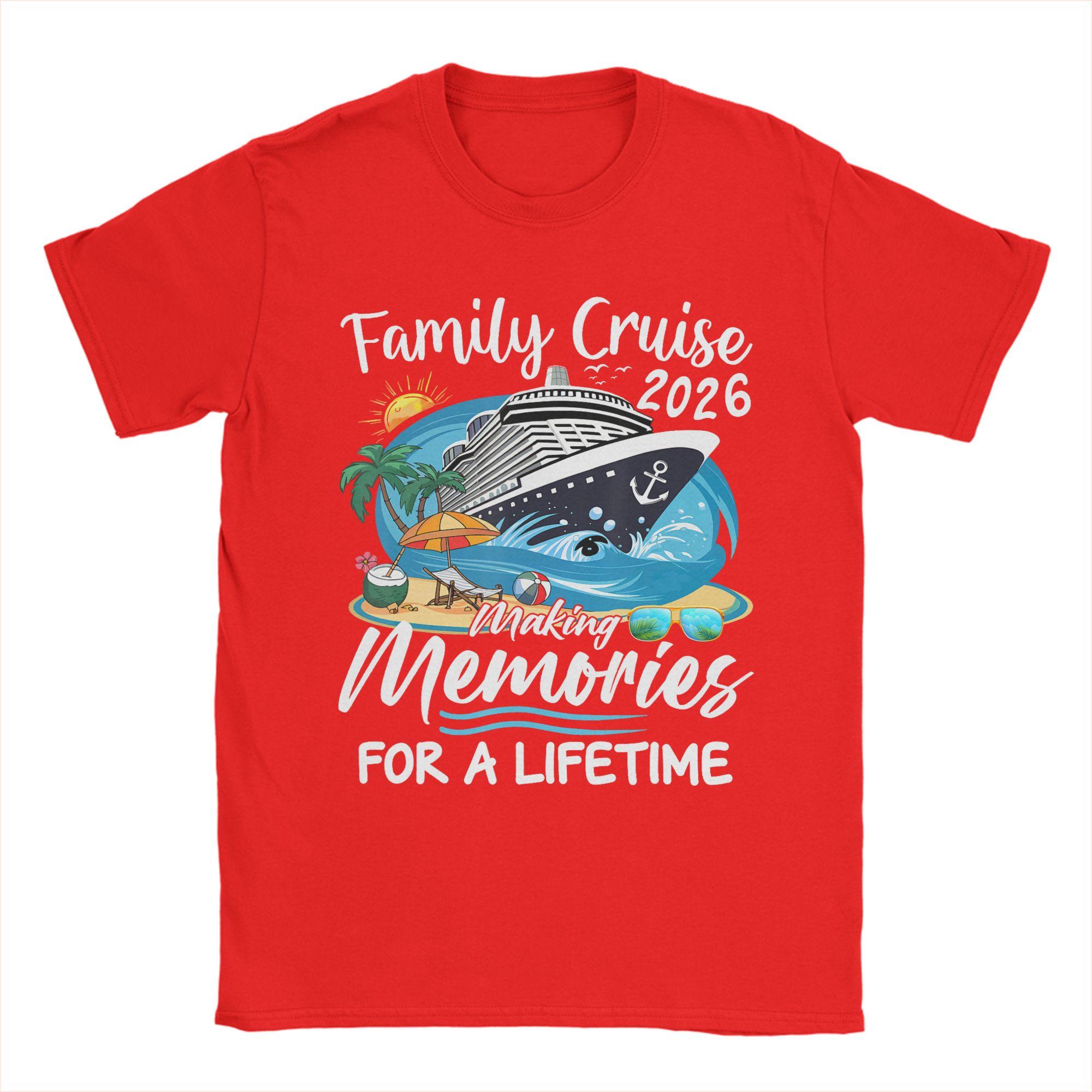

Family Cruise 2026 Family Mens T Shirts Cool Tee Shirt Short Sleeve Round Collar TShirt Pure Cotton Gift Idea Tops S