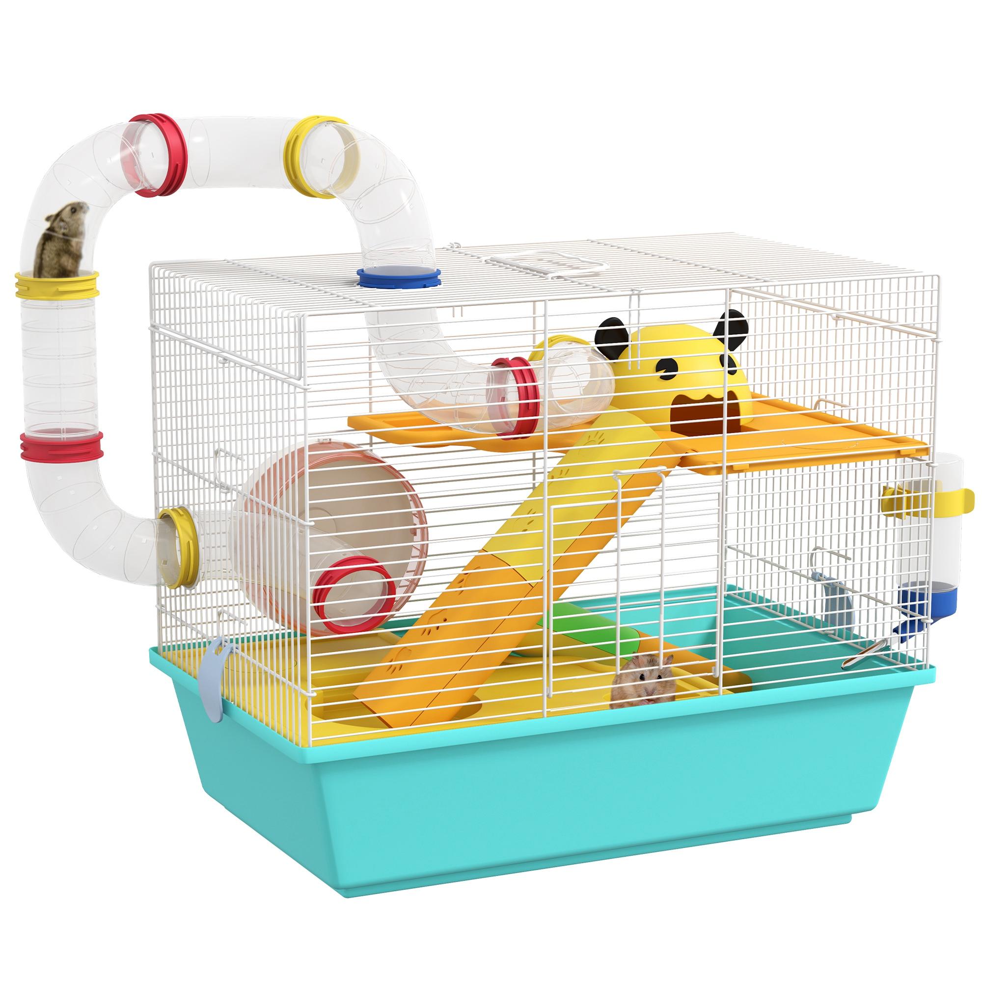 Hamster Cage with Tunnel, Platforms, Bowl