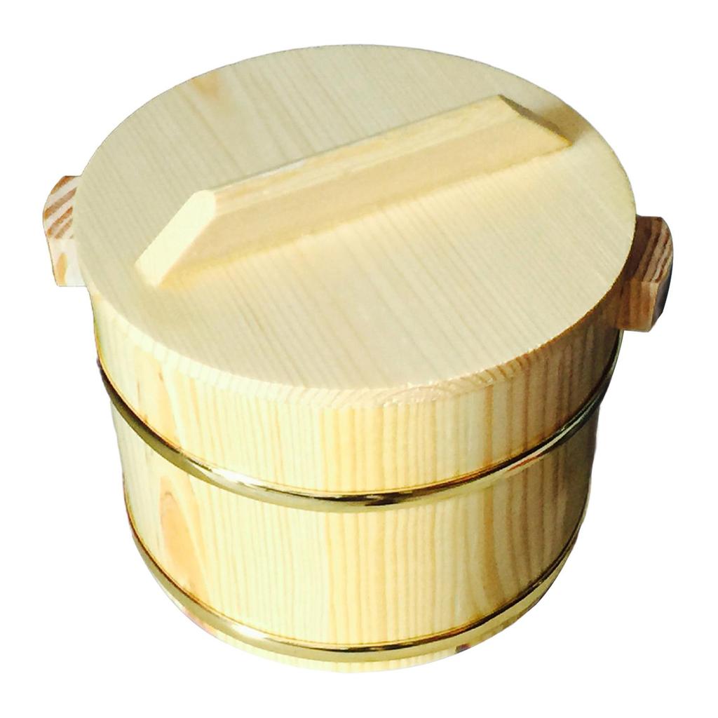 Wooden Rice Bucket Steamed Rice Barrel Reusable Round Durable Multipurpose
