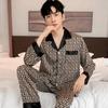 Pijama Bărbați Primăvară Vară Subțire Mătase de Gheață Luxoasă Largă Costum Haine de Casă Bărbați Set Pijamale Satin