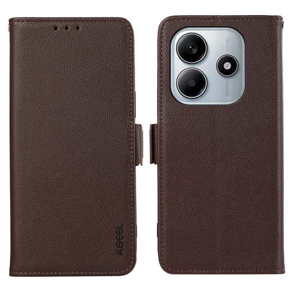 For Xiaomi Redmi Note 14 4G (163.25x76.55x8.16mm) Case Litchi Texture Leather RFID Blocking Phone Cover