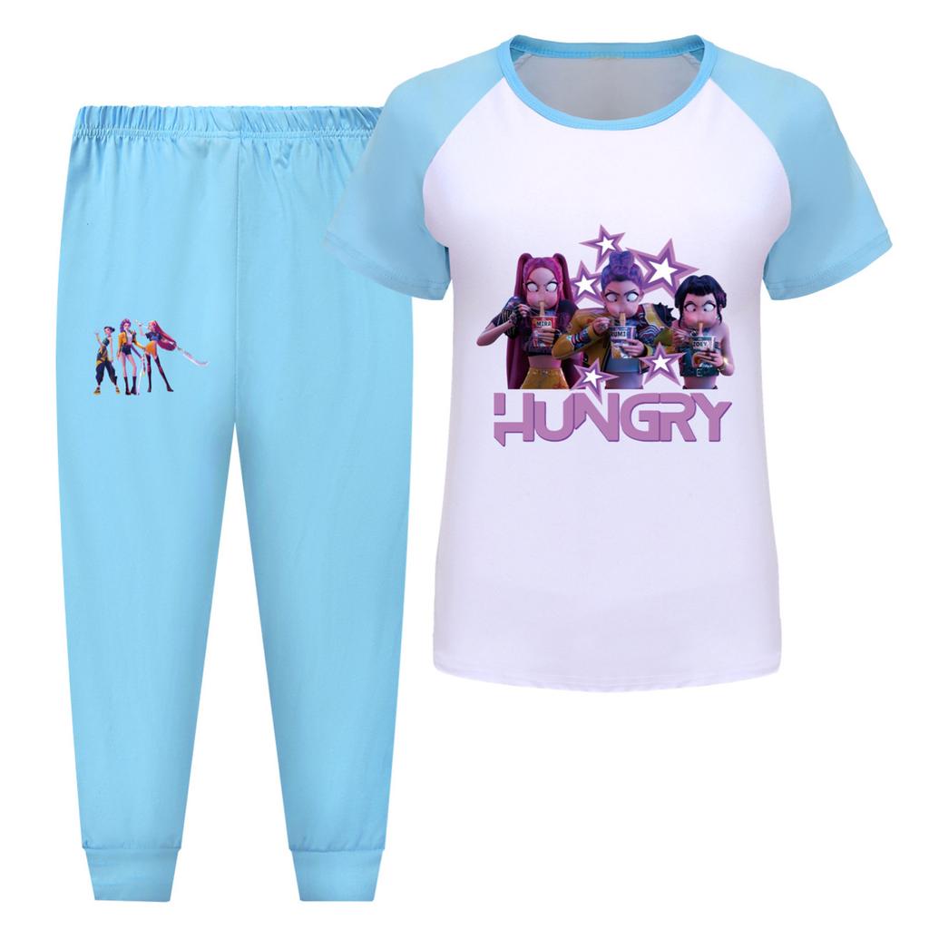 Children's Summer Sports T-shirt And Pants Two-piece Sportswear Set Short-sleeved Printed Clothing Suit