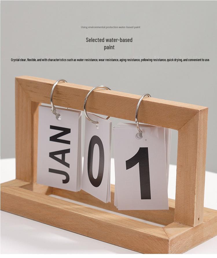 Nordic Minimalist Wooden Desk Calendar and Ornaments