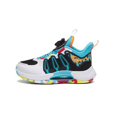 Qingkuang 2 Durable Rebound Low-Top Basketball Shoes Kids Sneaker Black White Blue 312319910-2