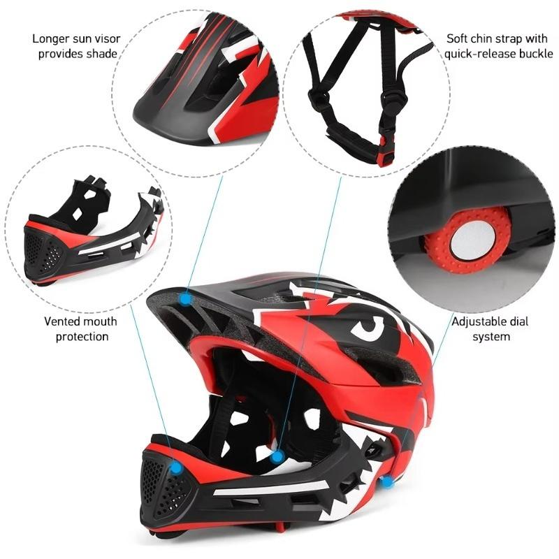 Kids Adjustable Full Face Helmet,Boys and Girls Safety Lightweight Youth Motorcycle Bike Scooter Skateboard Multi-Sport Helmet