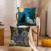 Wizard Cat Cushion Cover Soft Plush Throw Pillow Cover | Double-Sided Decorative Cushion Case | Sofa Bedroom Home Decor