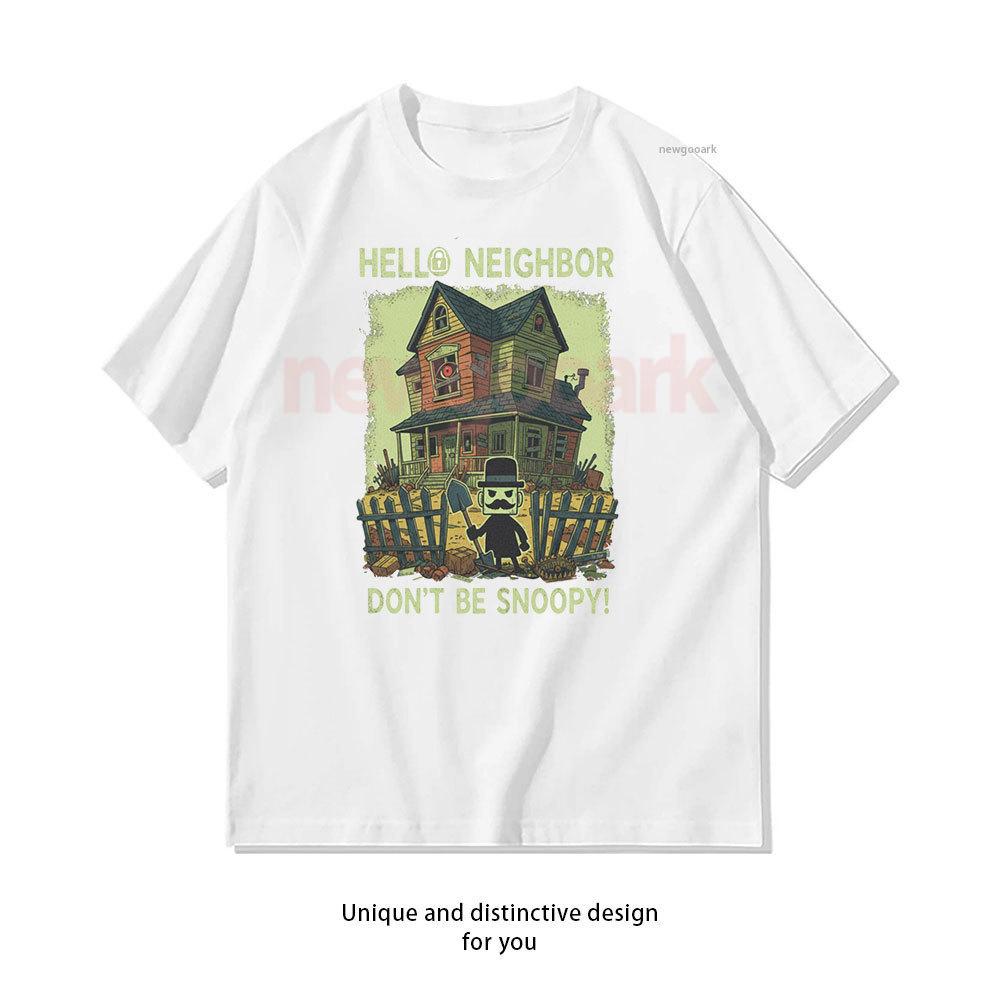 

Hello Neighbor Villain Portrait Classic Printed Tshirt Woman Man Casual Cotton T Shirts Creative Streetwear Oneck Camisetas S