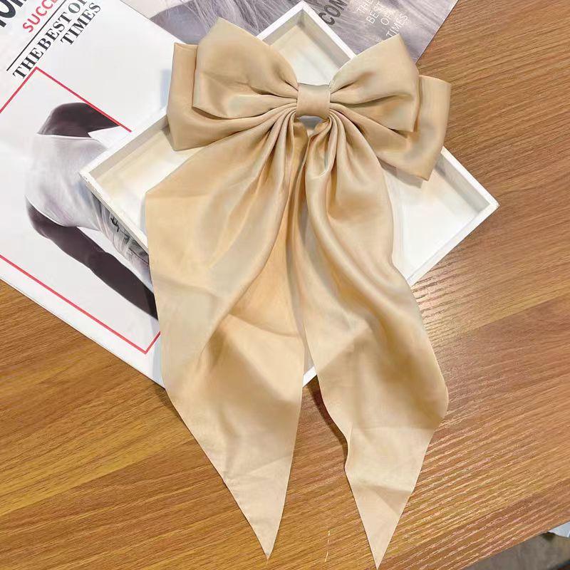 

Элегантные большие атласные банты с лентами, заколки-автоматы для волос, женские, для девочек, шелковые банты, заколки-невидимки, пружинные зажимы, аксессуары для волос для хвостика