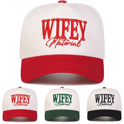Unisex Wifey Material Letter Embroidery Baseball Caps Spring And Autumn Outdoor Adjustable Casual Hats Sunscreen Hat Sports Cap