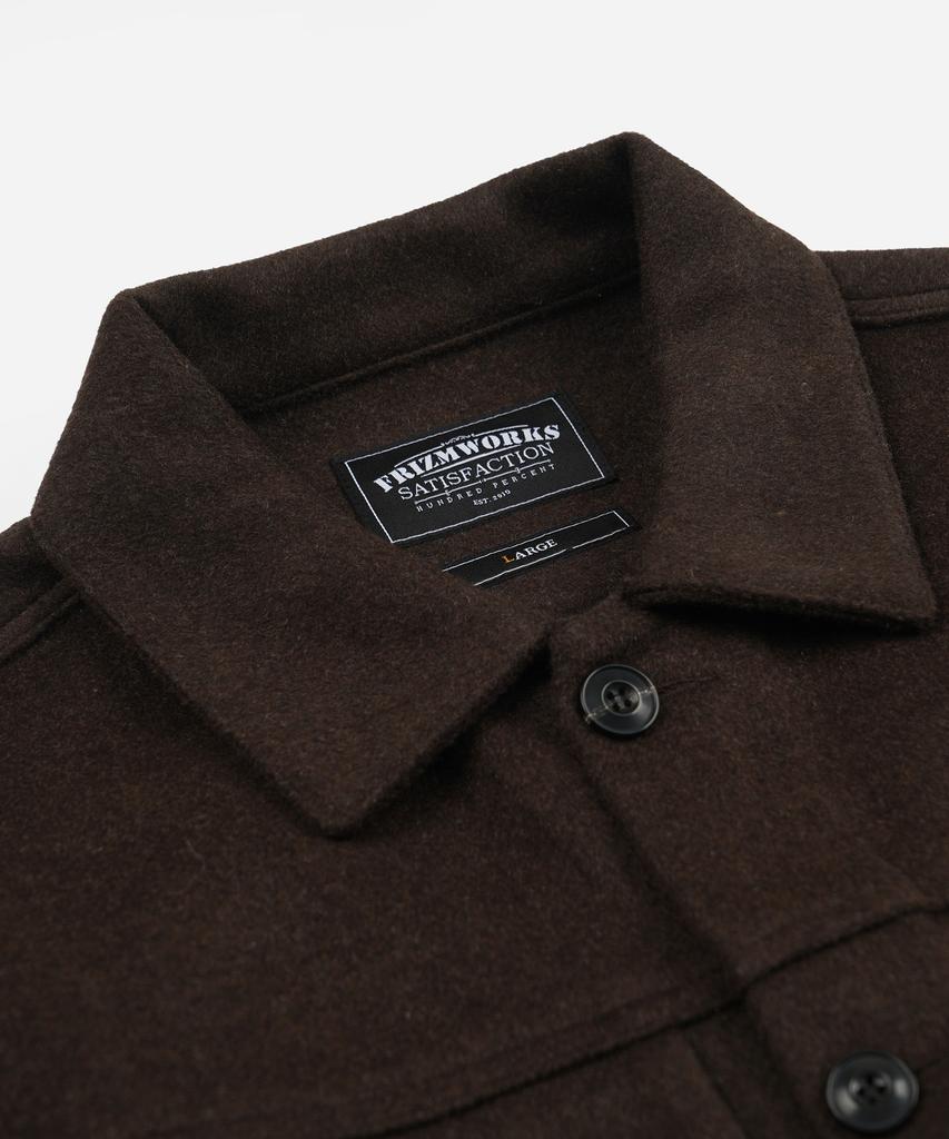 FRIZMWORKS Solid Wool Trucker Jacket _ Brown