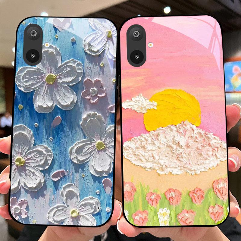 Luksusowe etui ze szkła hartowanego do Samsunga A06 A16, twarde etui ze szkła PC do Samsunga Galaxy M06 F06 M16 F16, odporne na wstrząsy