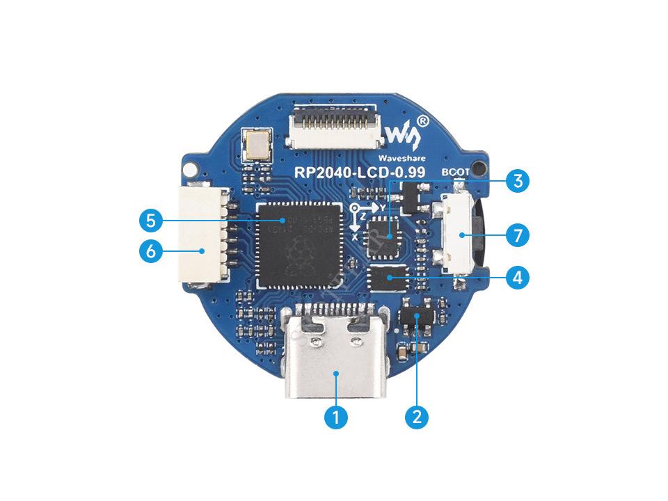 Raspberry Pi Pico RP2040 Board mit 0,99" rundem LCD & Metallgehäuse