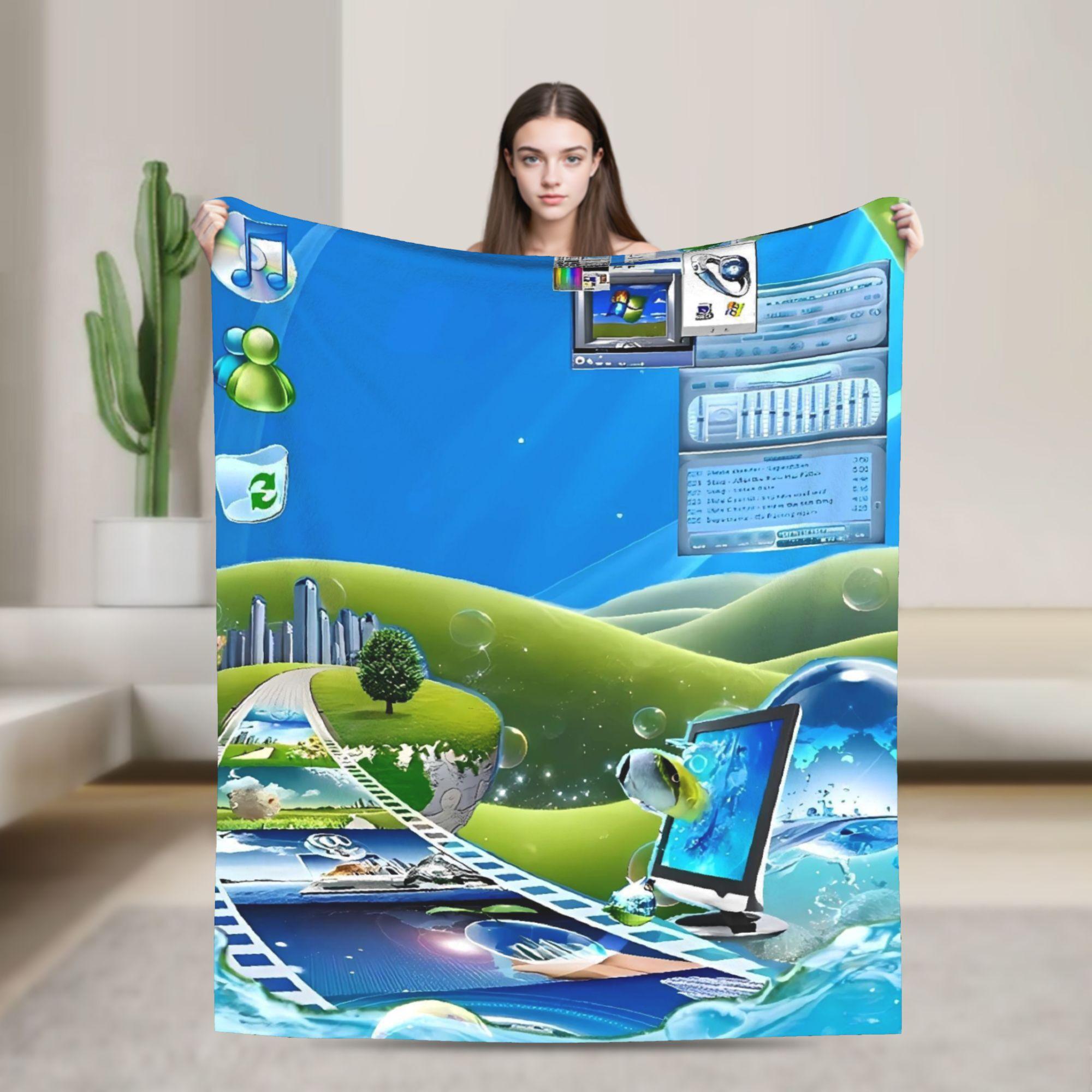 

Теплые одеяла Декоративное одеяло в стиле Frutiger Aero Фланелевое покрывало для гостиной Новинка Покрывало для дивана-кровати 30x40in