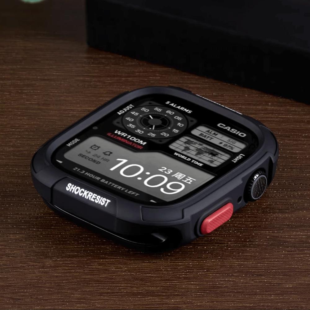 

Bumper Soft Silicone Case For Apple Watch 11 10 9 8 7 6 SE 5 Anti-drop Matte Cover For iWatch 49mm 41mm 42mm 46mm 40mm 44mm 45mm Series 11 10 42mm чорний