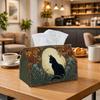 1pc Gothic Black Cat Tissue Box with Moon & Suitable for Rolls/Facial Tissues Holder, Decorative Napkin Storage Organizer for Home, Car, Party - Compa