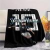 1PC Messi Fan Artwork Custom Name Patterned Flannel Blanket Suitable For All Seasons For Home Decor Warmth And Comfort Gifts Holiday Present