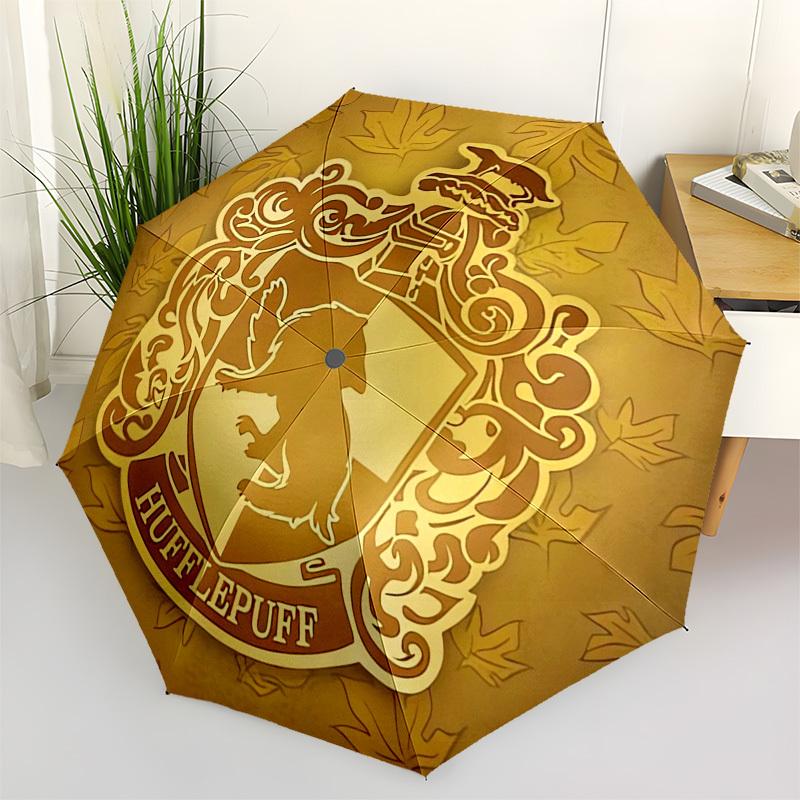 1pc Hufflepuff Crest with Lion Umbrella with Plastic Handle,Cartoon Pattern,Suitable for All Seasons Multi-functional Umbrella388
