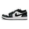 Jordan Air Jordan 1 Low Leather Cushioning Slip Resistant Low Top Vintage Basketball Shoes Men's Black White 553558-132(Team44-)