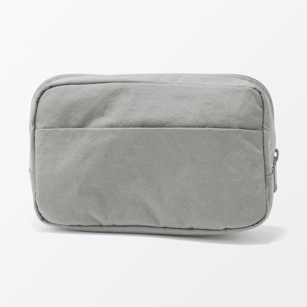MUJI Wrinkle Nylon Wide Open Pouch Gray L 18 x x 7 cm 84475832 - Approx. 11.5
