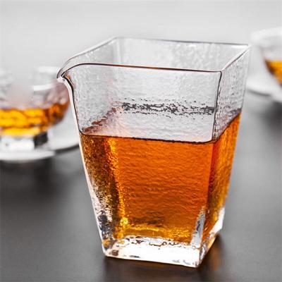 Heat Resistant Glass Tea Infuser Simple Square Chahai Creative Thickened Fair Cup Transparent Office Teacup Pitcher Teaware