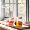 Heat-Resistant Glass Tea Infuser Mug with Bamboo Lid