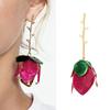 Alluring Long Floral Patterned Earrings Sophisticated Long Floral Earrings for Women Evening Party Fashion Ear Pendant