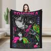 Tomioka Giyu Anime Blankets Flannel Spring/Autumn KNY Lightweight Thin Throw Blanket for Bedding Outdoor Plush Thin Quilt