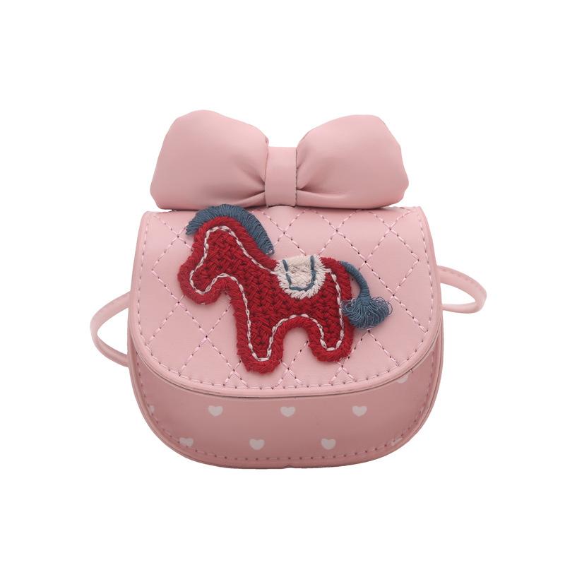 Niche cute children's messenger bag cartoon pony women's shoulder bag girl bow change bag