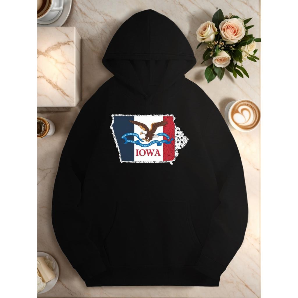 Iowa State flag pattern women's hoodies