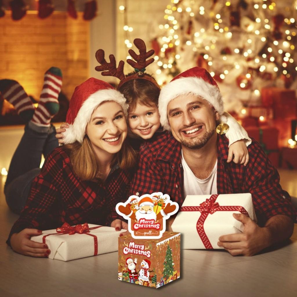 Theme Paper Christmas Gift Box With Santa Claus Pattern Party Decoration Prop