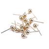 10Pcs 18k Gold Plated Round Ball Stud Earrings Post With Loop Earring Base Connectors Linker For DIY Jewelry Making