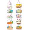 Easter Paper Door Hanging Pendant 2024 Home Party Cartoon Rabbit Eggs Door Hanger Decorative Plaque Signs Ornament Gift