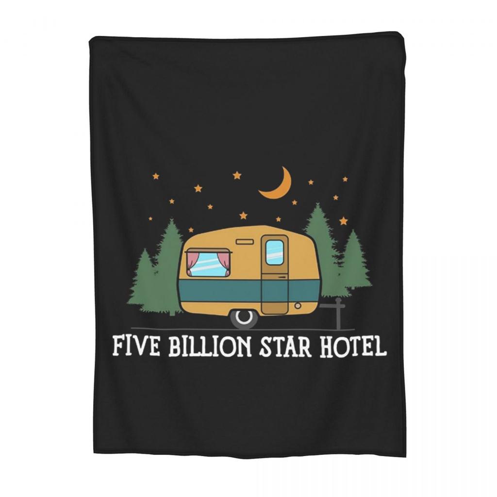 Camping Happy Camper Blanket Soft Warm Flannel Throw Blanket Plush for Bed Travel Home Sofa