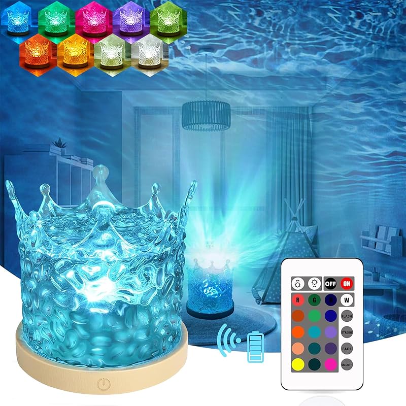Crystal Table Lamp,RGB Changing Touch Table Lamp with Remote Control,USB Rechargeable Crystal Bedside Lamp,LED Cordless Desk Lamp for Bedroom/Living