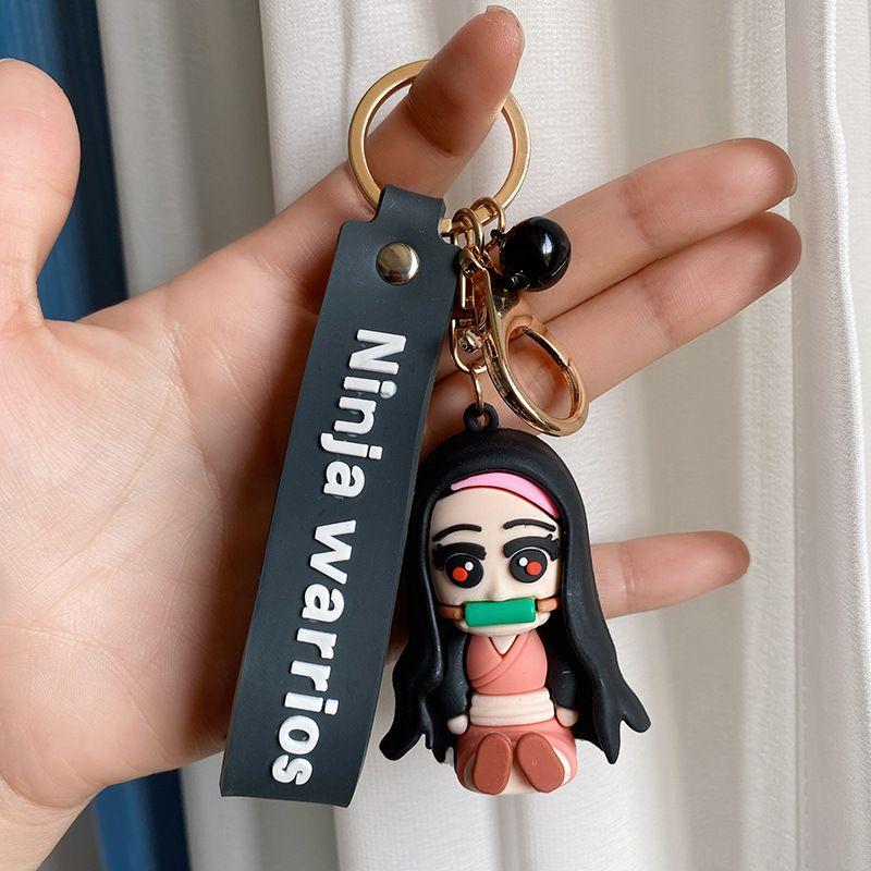 Japan Anime Demon Slayer Keychain With Figure Pendant Key Ring Party Gifts