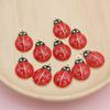 10Pcs Gold Plated Red Enamel Ladybug Bettle Charm For Jewelry Making Necklace Handmade Bracelet Accessories Diy