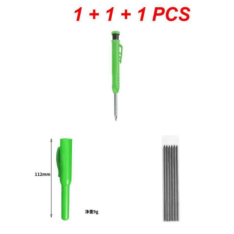 Carpenter's Movable Pen Deep Hole Marking Pencil Refill Carpenter Scriber Mechanical Pencil With Sharpener Stationery Supplies