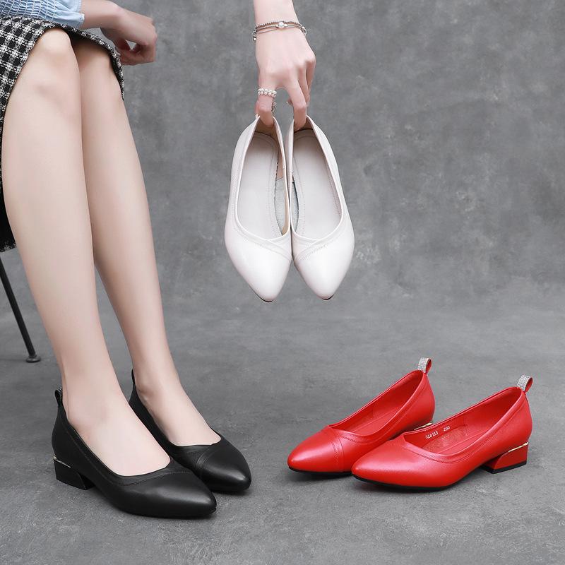 GKTINOO Genuine Leather Pumps Comfort Office Lady Shoes Female 2025 Spring Autumn Pointed Toe Low Heel Soft Women's Work Shoes