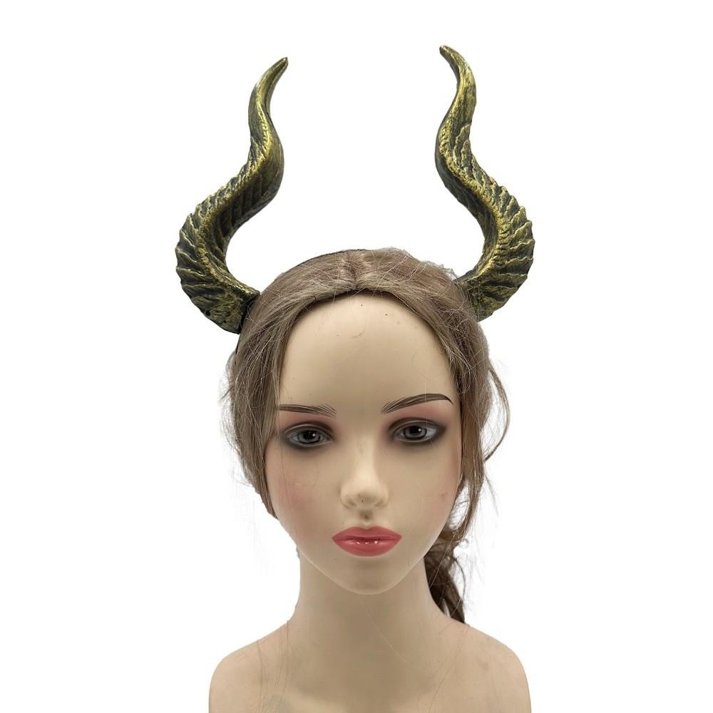 PU Cosplay Hairband Ox Horn Halloween Hair Hoop Halloween Horns Headband  Stage Performance Props