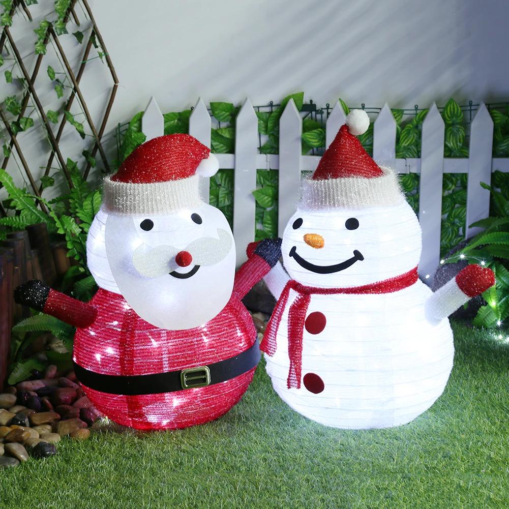 Christmas Snowman Foldable Lantern for Outdoors Courtyard Garden Decoration Landscape Lawn Lamp Home Party Ornaments Christmas Lights