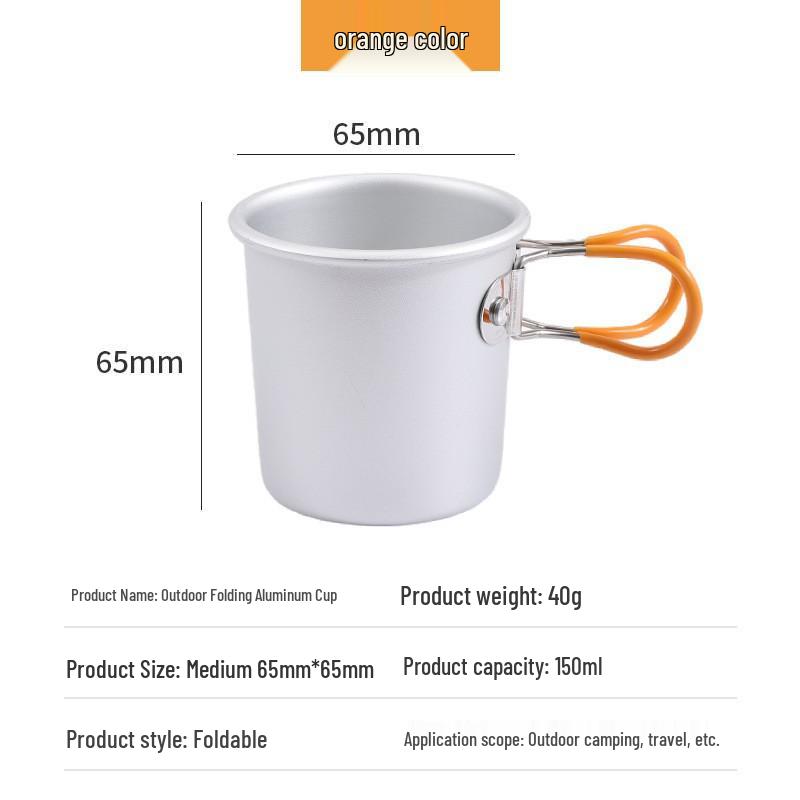 Tazza Pieghevole da Campeggio Portatile in Alluminio - Perfetta per Caffè, Tè e Soju nelle Avventure all'Aperto.